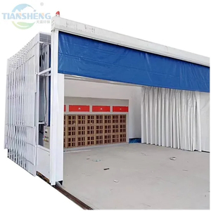 Movable Telescopic Car Painting Oven Spray Booth Room with PVC Curtains Wall