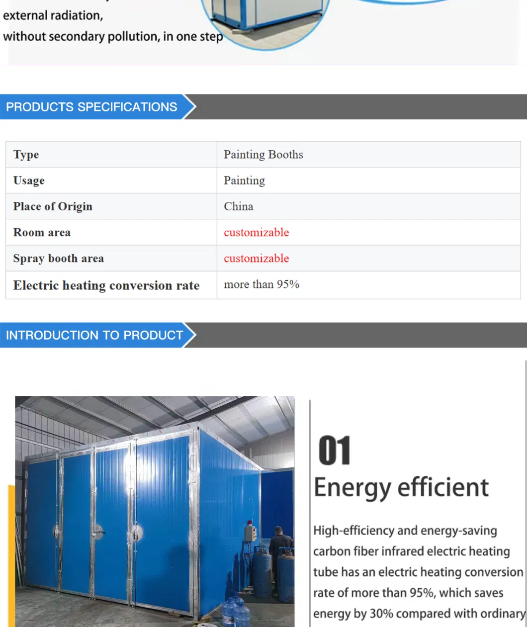 High Temperature Electrostatic Powder and Oven Paint Powder Coating Equipment