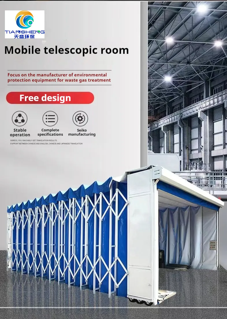 Large Parts Customized Auto Open/Semi-Open Face Retractable Portable/Mobile Telescopic Paint Spray Booth