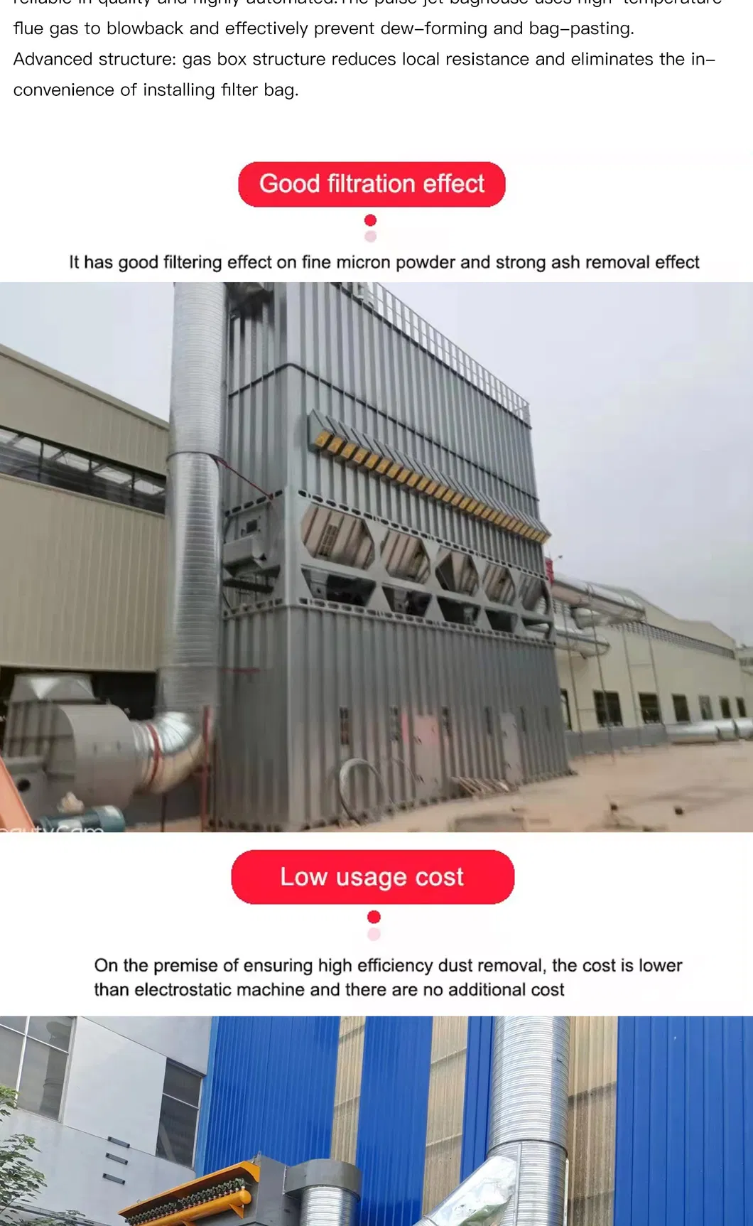 Furniture Factory Galvanized Plate Pulse Dust Collector for The Central Dust Workshop of The Bag Dust Collector for Sale