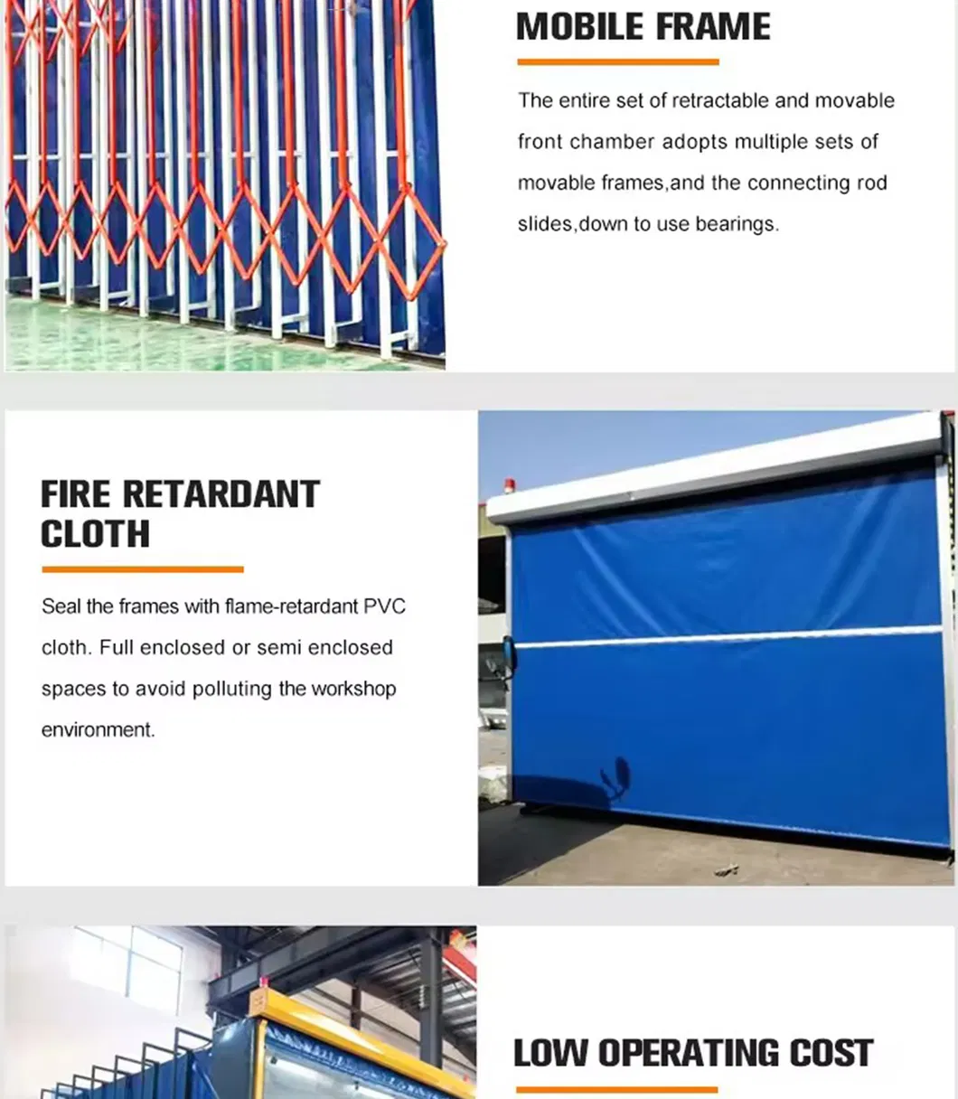 Large Vehicle Telescopic Spray Painting Booth Open Face Retractable Mobile Spray Booth