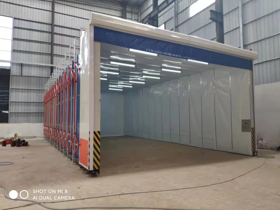 Hot Selling CE Certificate Mobile Truck Train Large Parts Spraying Room Collapsible Retractable Painting Booth