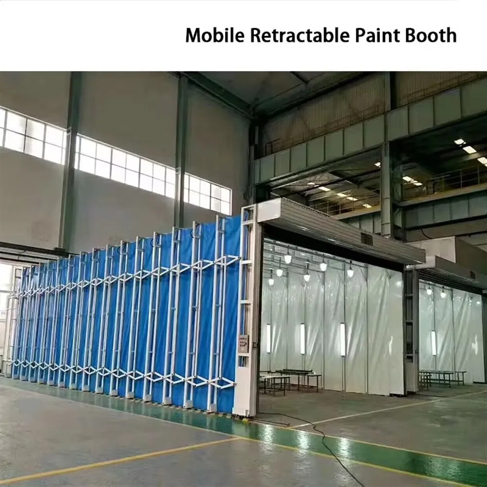 Large Vehicle Telescopic Spray Painting Booth Open Face Retractable Mobile Spray Booth