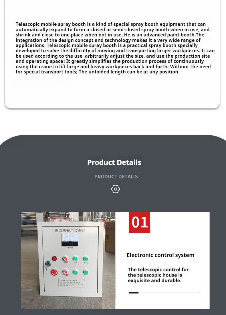 2024 Removable Telescopic Painting Room Retractable Car Spray Booth Open Face Retractable Mobile Paint Oven