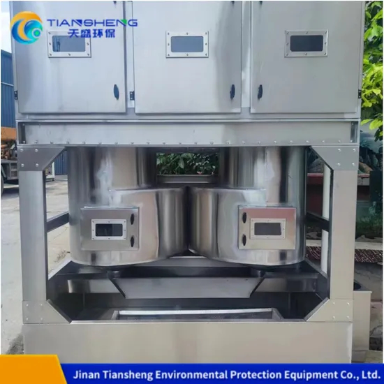 Dust Extraction System Cyclone Spray Tower Dust Removal of Black Smoke Fume Tar Odor From Biomass Boiler 6000m3/H